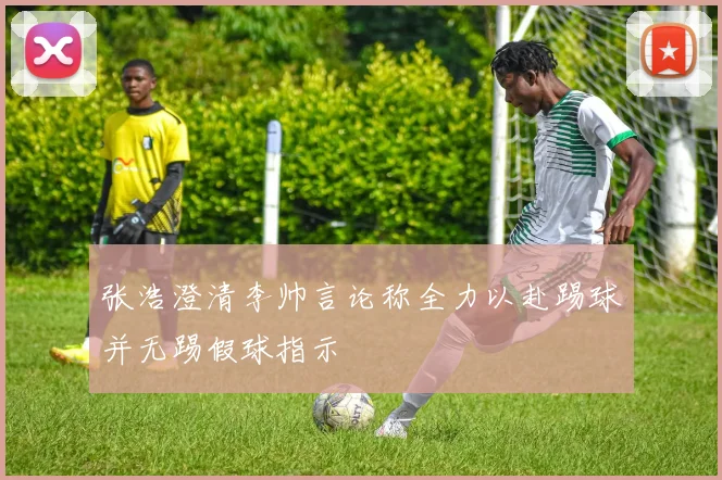 张浩澄清李帅言论称全力以赴踢球并无踢假球指示